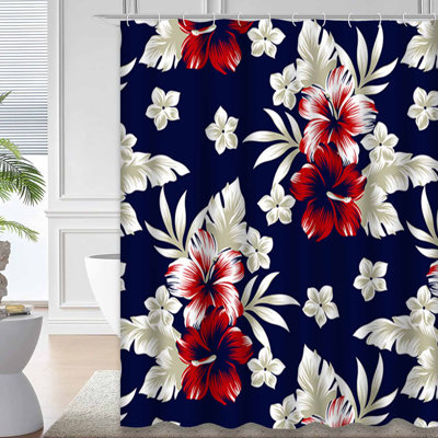 Rideau de douche imperméable hibiscus Hawaiian