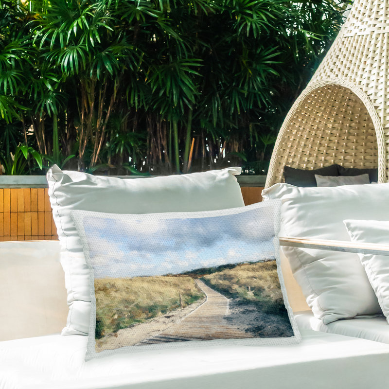 Coussin d'extérieur Coastal Boardwalk Scenery