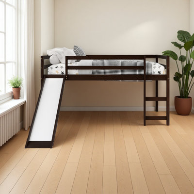 Loft Bed With Slide, Multifunctional Design, Twin