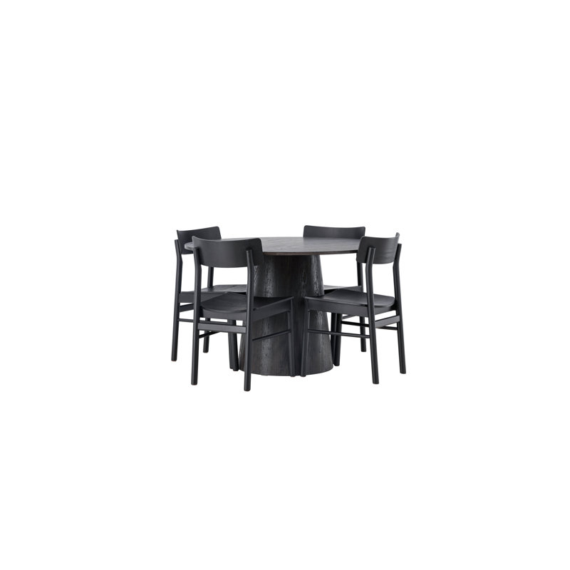 Burch 4 - Person Dining Set, Black