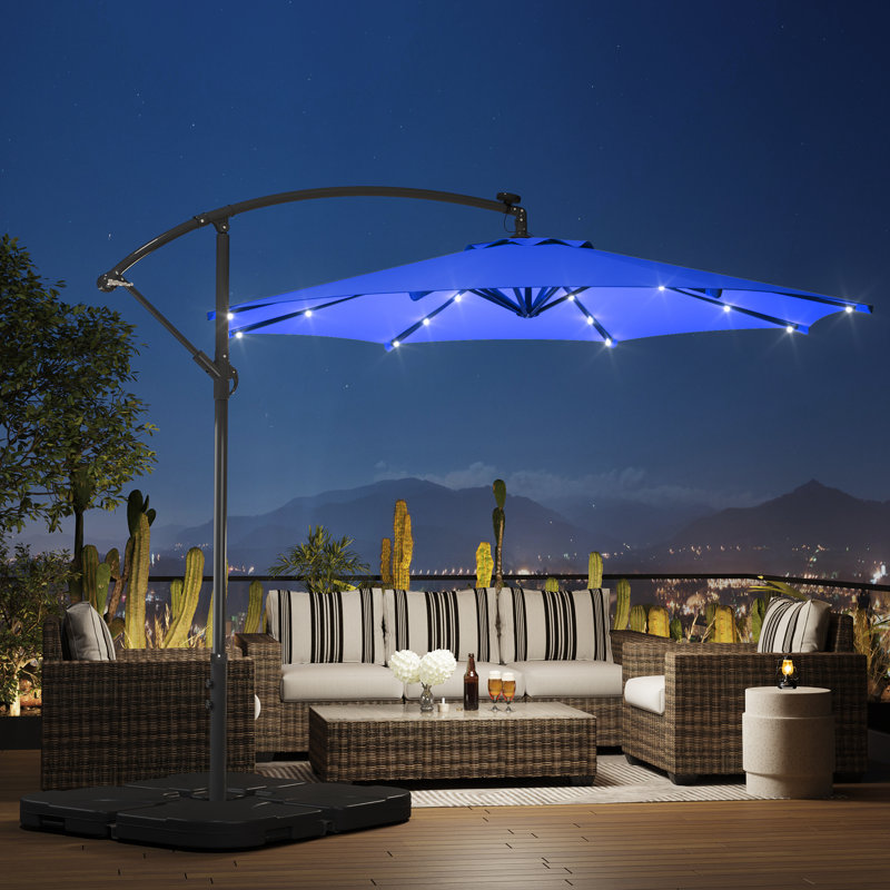 Parasol en porte-à-faux 10 pi Kinyon, Bleu royal