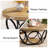 Round Coffee Table,80cm Round Wood Center Table, Farmhouse Large Circle Coffee Tables With 2-tier Storage