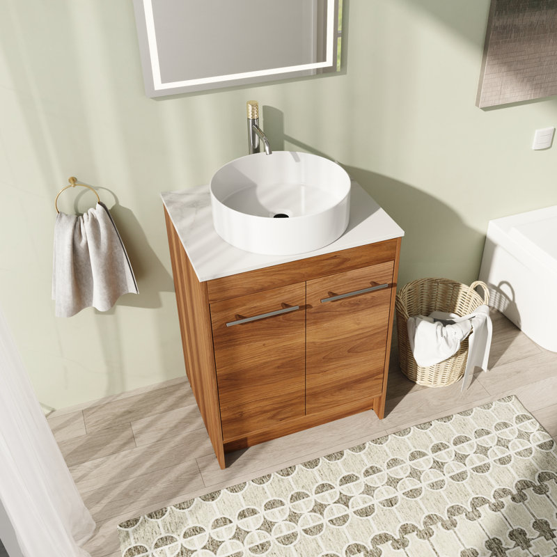 Meuble-lavabo simple avec plateau de meuble-lavabo 23,67 po Matesha