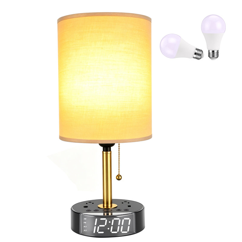 Lampe de chevet avec double réveil et station de charge