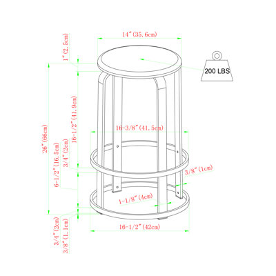 Counter Stool with Metal Frame
