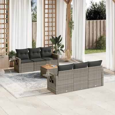 Ensemble de canapé de jardin Vidaxl gris