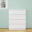 Commode 4 tiroirs, commode de rangement moderne, commode blanche 31,5 po pour garde-robe avec poignée, organisateur de commode pour chambre à coucher, salon, blanc-129865254