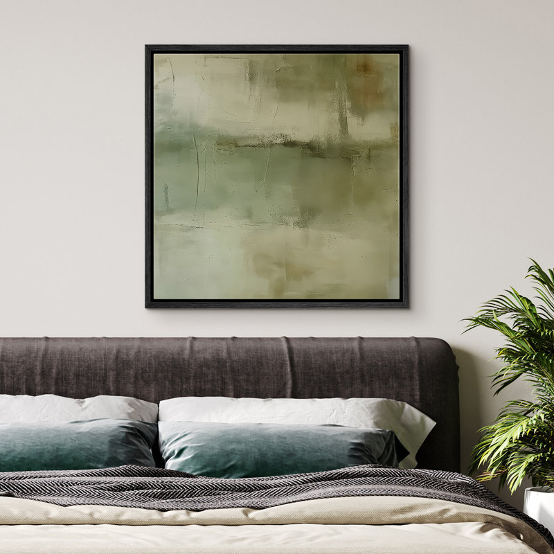 Reproduction d'art encadrée abstraite sur toile encadrée pour décor neutre, Noir, H 16 po x l 16 po