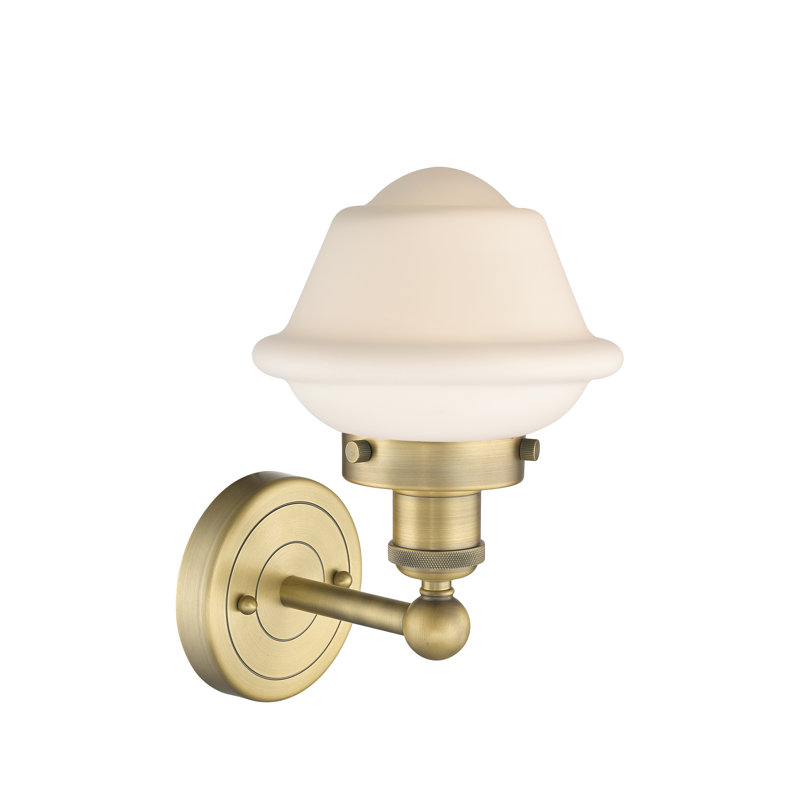 Wimer Armed Sconce, Matte White, Brushed Brass