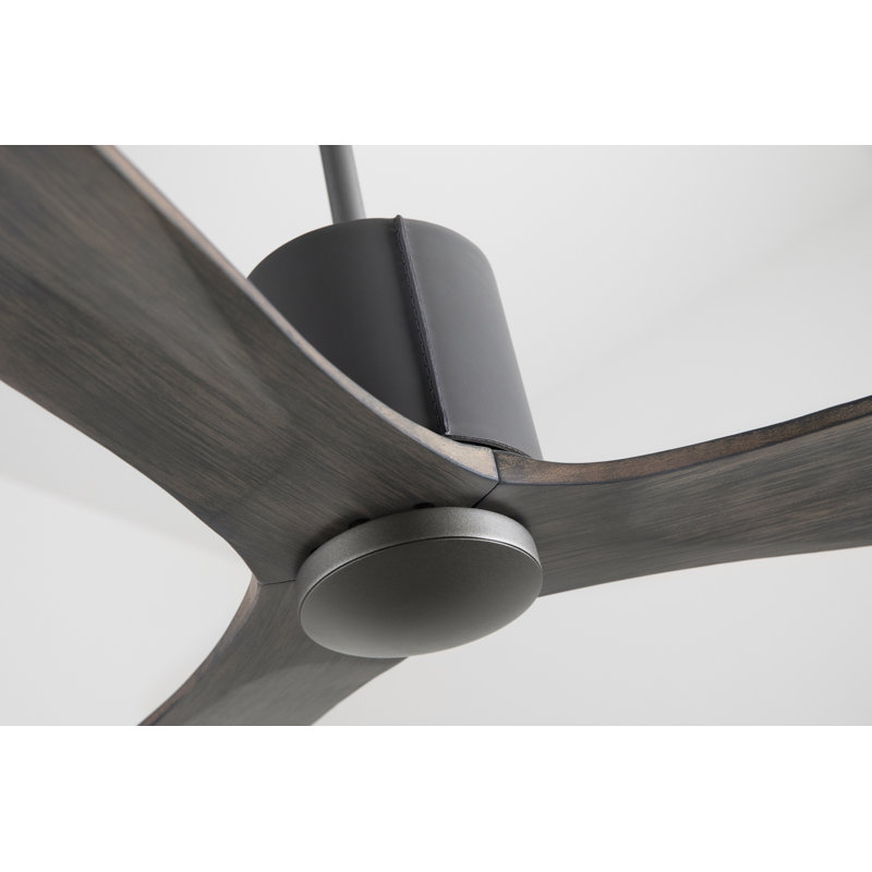 LeatherLuxe Downrod Ceiling Fan, Graywash, Graphite/Gray, Handheld Remote Control
