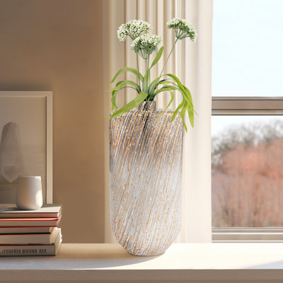Barthleney Glass Vase with Abstract Splatter Design, Handcrafted Glass Construction, Contemporary Silhouette, Rounded Rectangular Shape, Versatile Accent, Modern Artistic Detailing