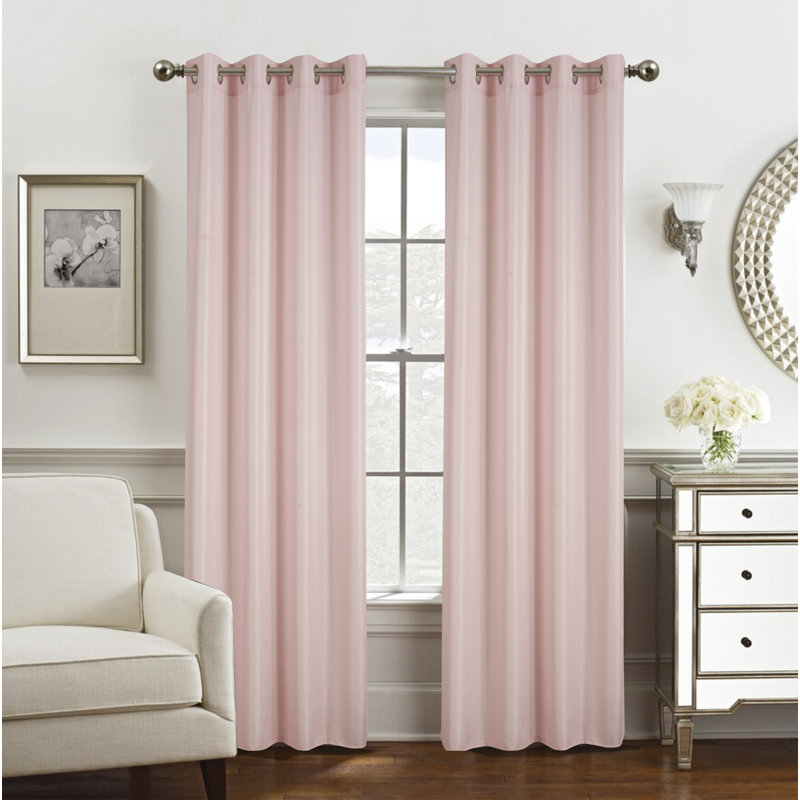 Gilbert Semi Sheer Curtain Single Panel, Blush