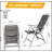Patio Folding Chairs Set Of 2, Aluminium Frame Outdoor Reclining Chairs For Garden, Camping, And Poolside, Adjustable High Back With Soft Padded Seat-480624278-480624279