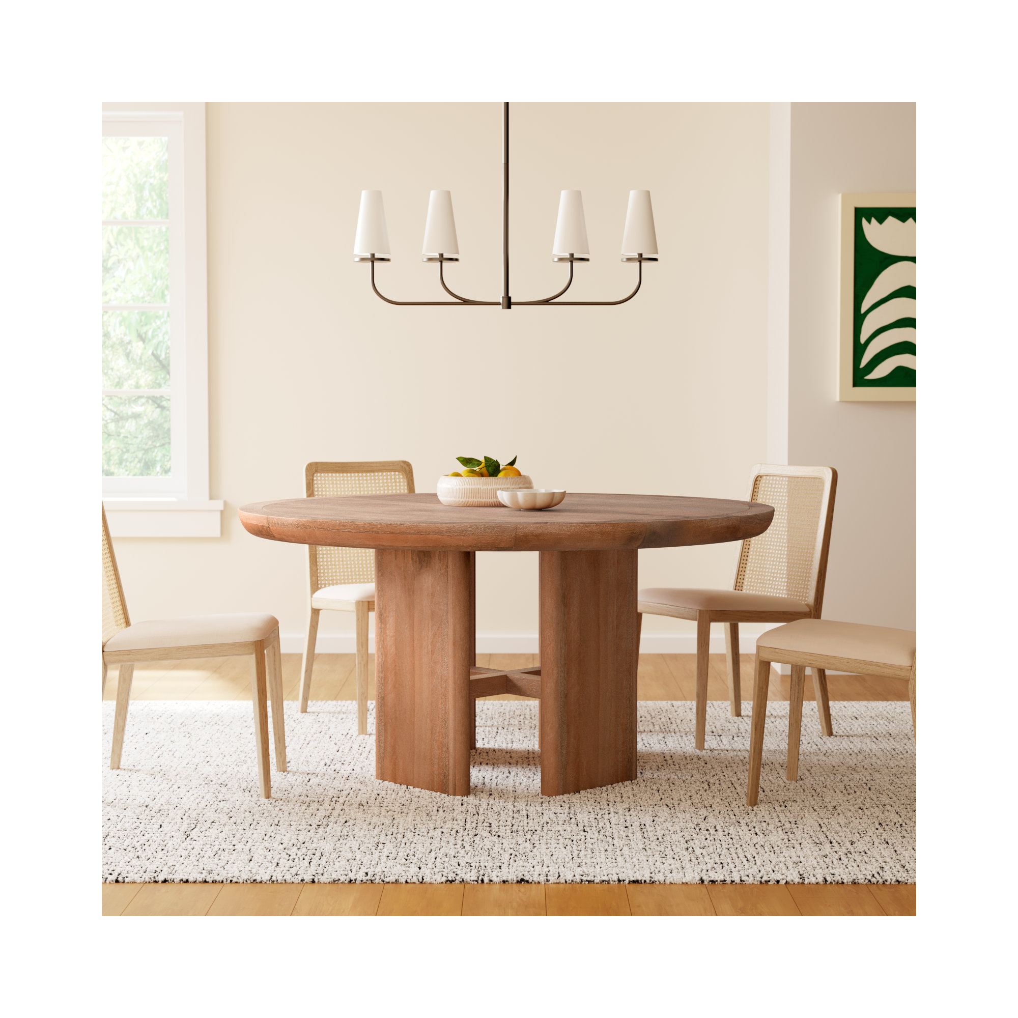 Luce 60'' Round Dining Table, Brown