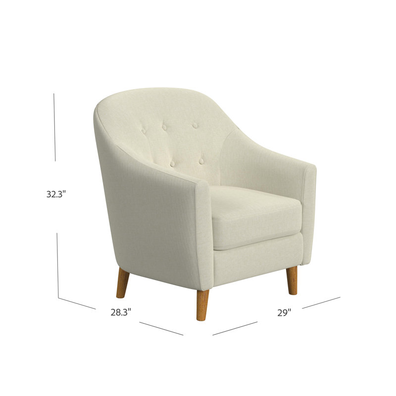 Fauteuil rembourré Briteny, Polyester crème