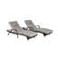 Ensemble de 2 chaises longues d'extérieur en osier avec coussins, chaise longue inclinable en osier-134933689
