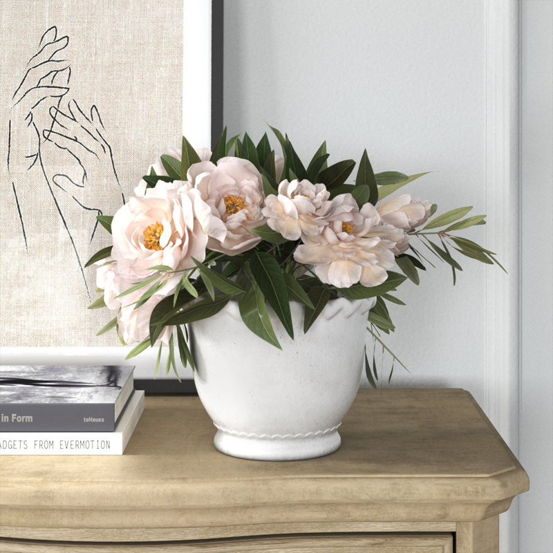 Pot de fleurs Cosme, H 6,5 po x l 8 po x P 8 po, Blanc