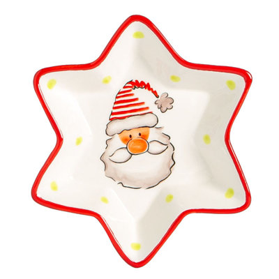 Nicola Spring - Christmas Star Serving Plate - 18cm - White