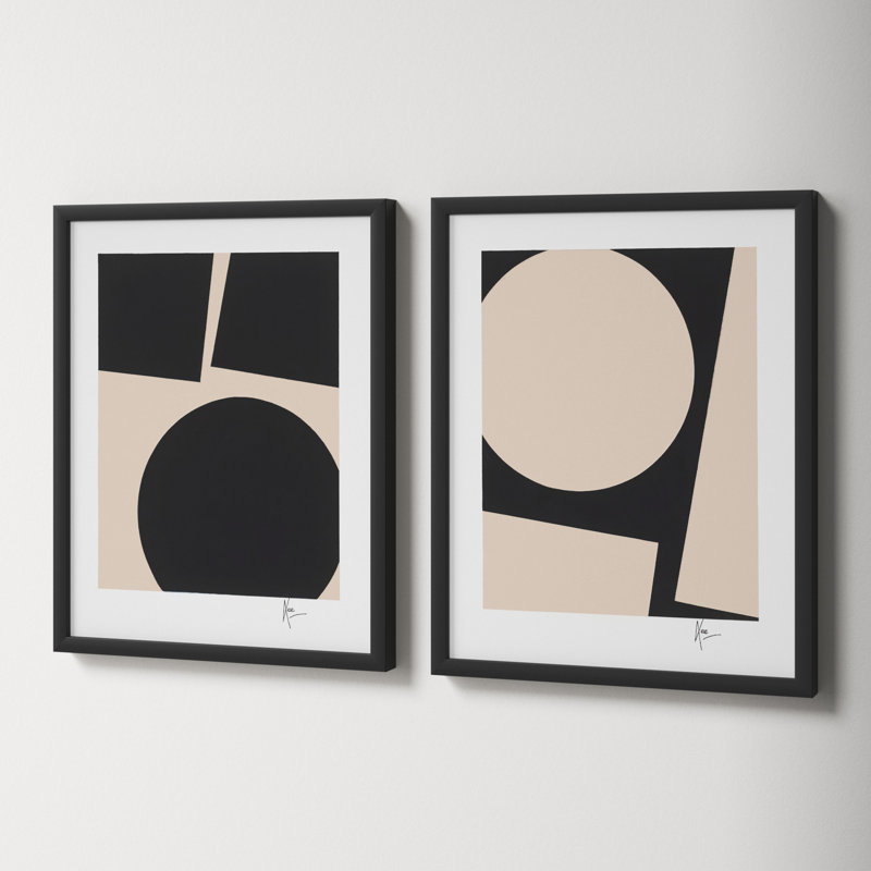You & Me. Set Of 2 by Lee Lessem, 20" H x 16" W x 1.25" D, Black