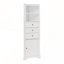 Armoire de rangement murale noire 35 po x 28 po avec porte miroir et design moderne avec 6 tablettes ouvertes pour une meilleure organisation