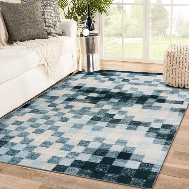 Tapis bleu clair Bethina, Rectangle 8 pi x 10 pi