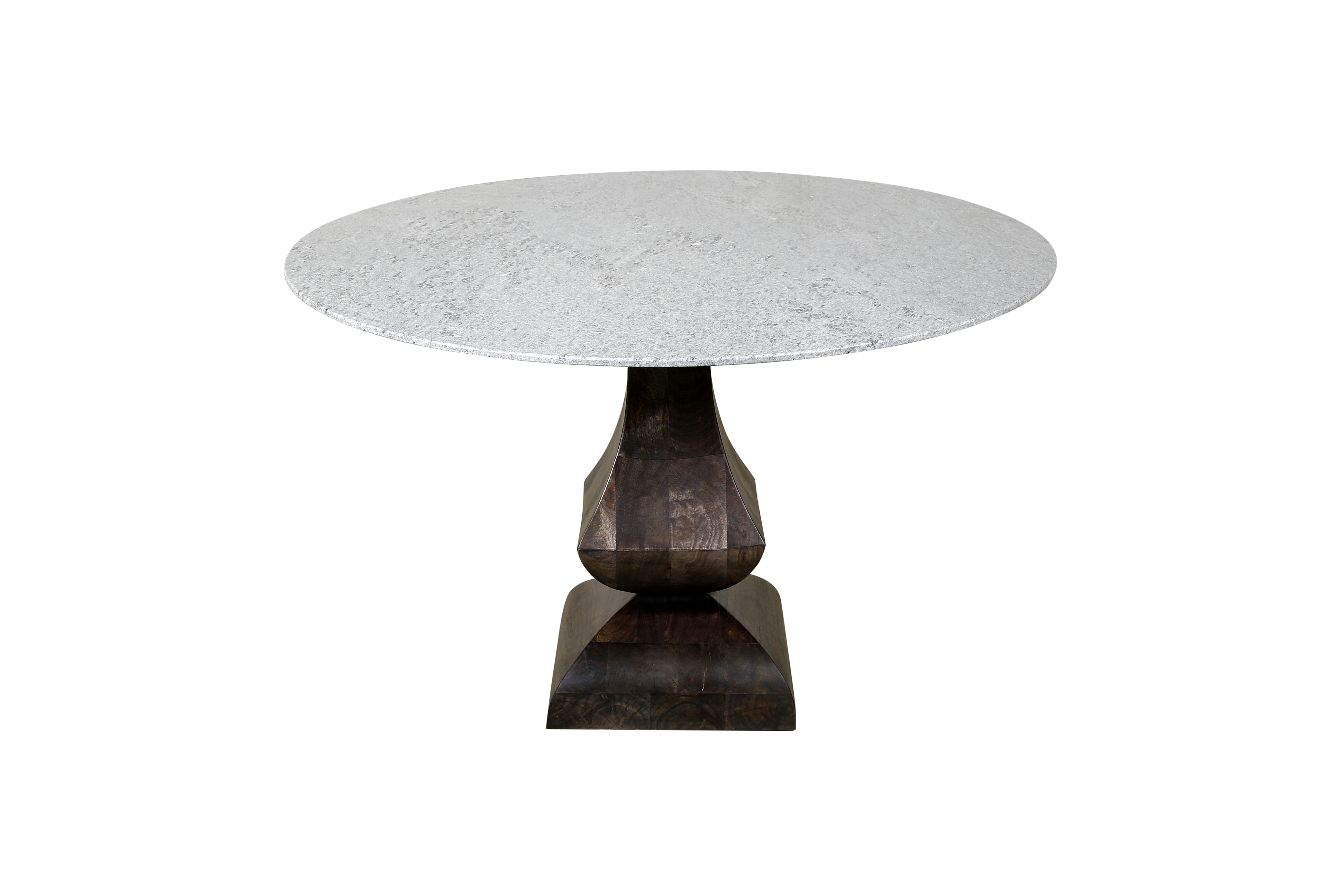 Millwood Pines Cayleigh Round Stone Top Solid Wood Base Dining Table ...