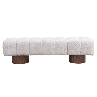 Marlon Dining Bench With Wooden Base by Latitude Run