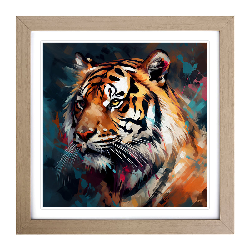 Tiger No.3 - Framed Print, Oak
