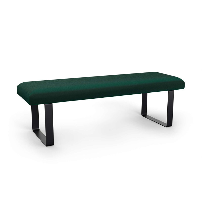Naquaria Upholstered Bench, Dark Green/black