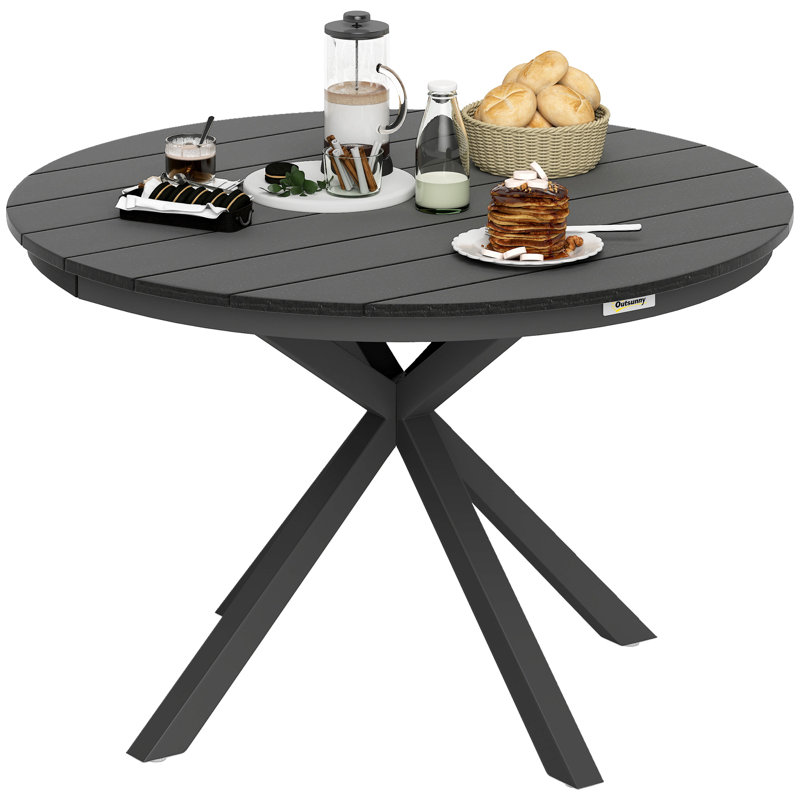 Table de salle à manger d'extérieur 46,5 po, noir