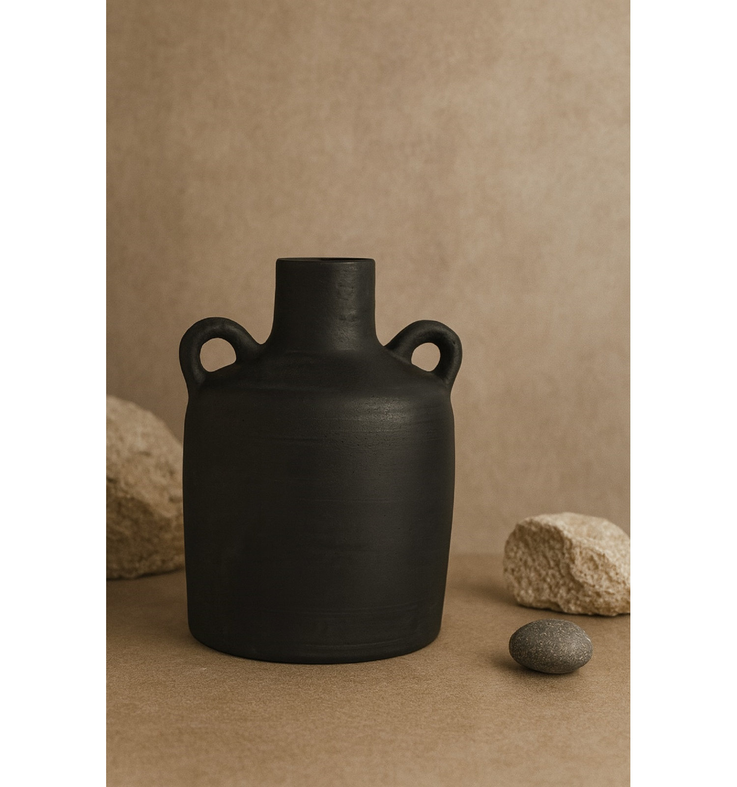 Princeton Terracotta Table Vase, Black 