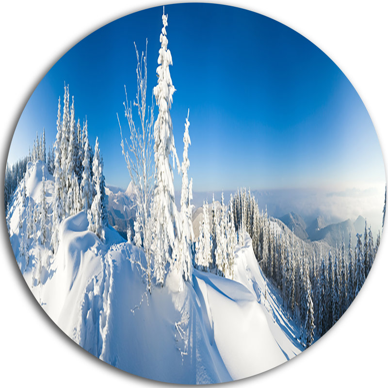 " Panoramic Winter Mountain ", 23" H x 23" W x 1" D