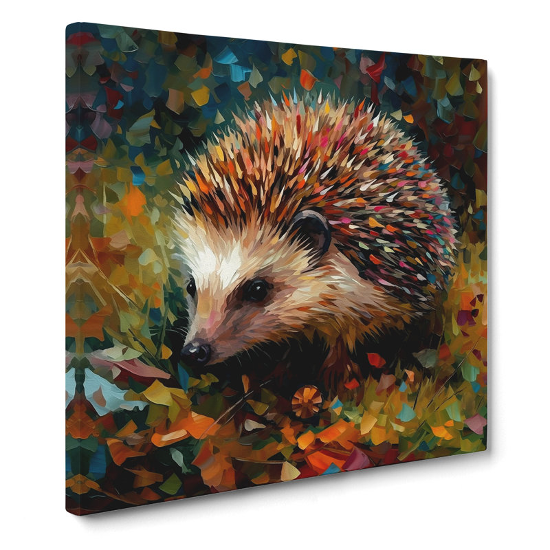 Hedgehog Neo-Impressionism - Wrapped Canvas, 50cm H x 50cm W x 3cm D