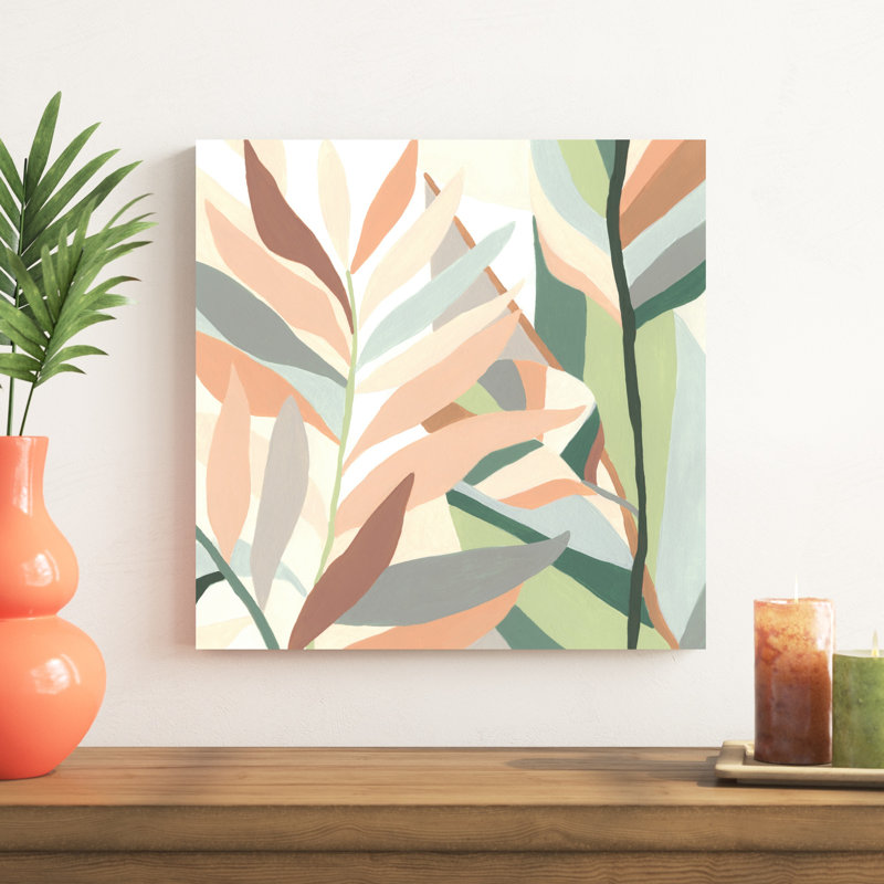 «Soft Tropicals I», peinture sur toile tendue, H 20 po x l 20 po