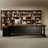 62.99" Dark-brown+Black L-Shaped Solid Wood+Iron Office Sets