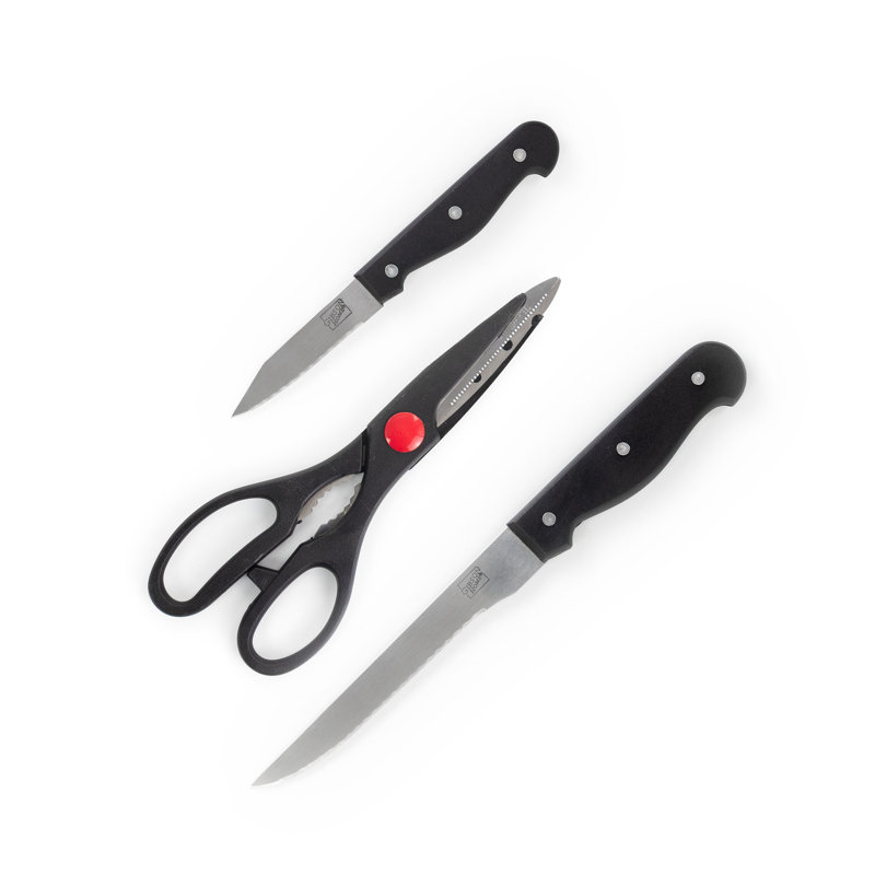 Gibson Home 13-Piece Black Stainless Steel Cutlery Set with Wood Block