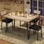 Ensemble de table de salle à manger rustique gris pour 4 avec 4 chaises rembourrées - table de cuisine en bois à bords biseautés, structure en métal robuste pour petits espaces et appartements-129936706-129936707-129936702-129936704