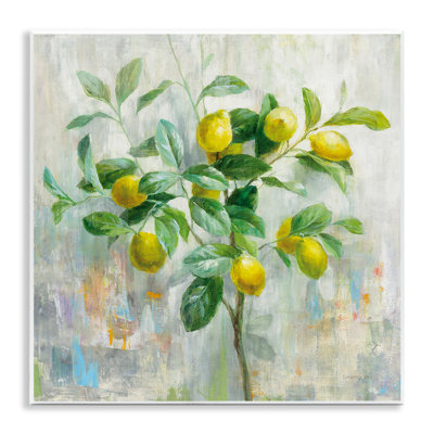 «Abstract Lemon Tree Branch Fruit» par Danhui Nai - reproduction d'art