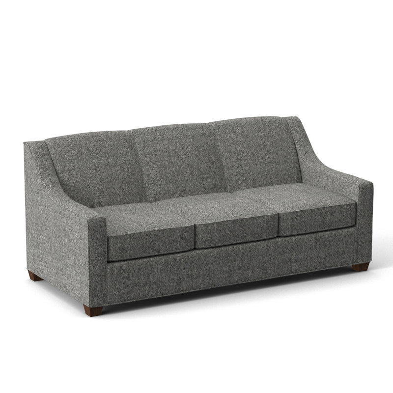 Phillips Square Arm Sofa with Reversible Cushions, Connelly Dove, 34.5" H x 76" W x 36" D, Montana Walnut