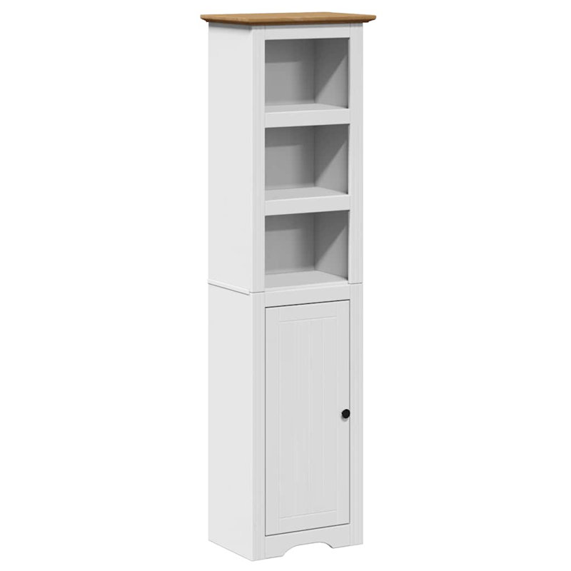 Blanding Bathroom Cabinet, White/Brown