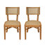 Chaise en bois d'acacia avec osier brun clair Netro