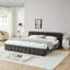 King Size  Upholstered Bed Frame With Thick Fabric, Chenille Fabric Grounded Queen Size Platform Bed With Headboard And Solid Frame. No Box Spring Needed88.5''*85.5''*24'')-363280403-363280402