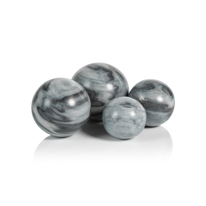 Marble Vase Filler Decorative Object, 4.5" H x 4.5" W x 4.5" D