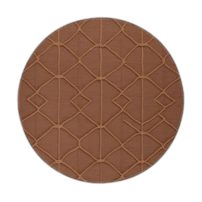 Tapis brun intérieur et extérieur Trellis, Rond 5 pi