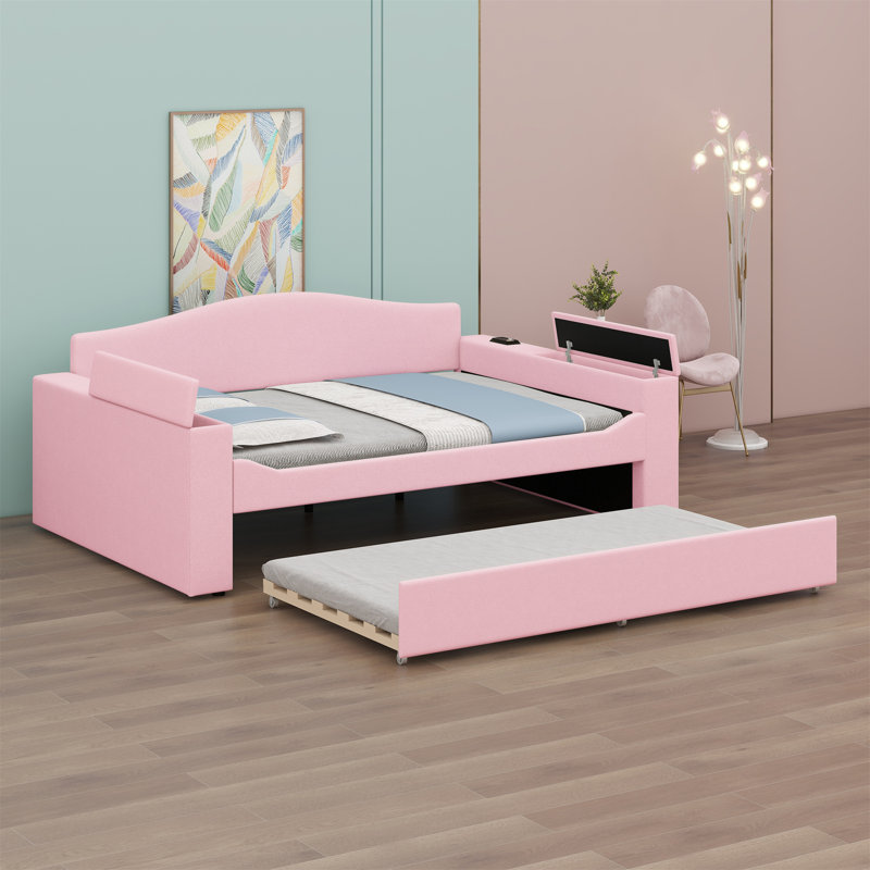 Upholstered Daybed, Pink, Twin