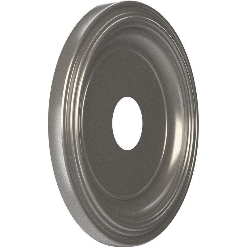 Traditional Traditional Thermoformed PVC Ceiling Medallion, Aged Dark Steel, 16" H x 16" W x 1.38" D