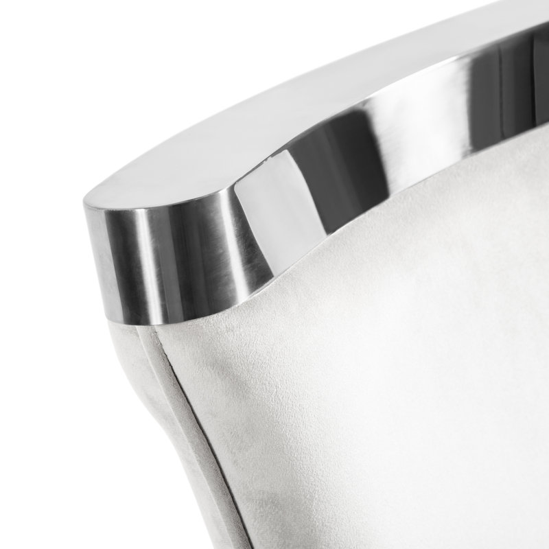 Ensemble de 2 chaises d'appoint rembourrées Monzeratt, Blanc/chrome