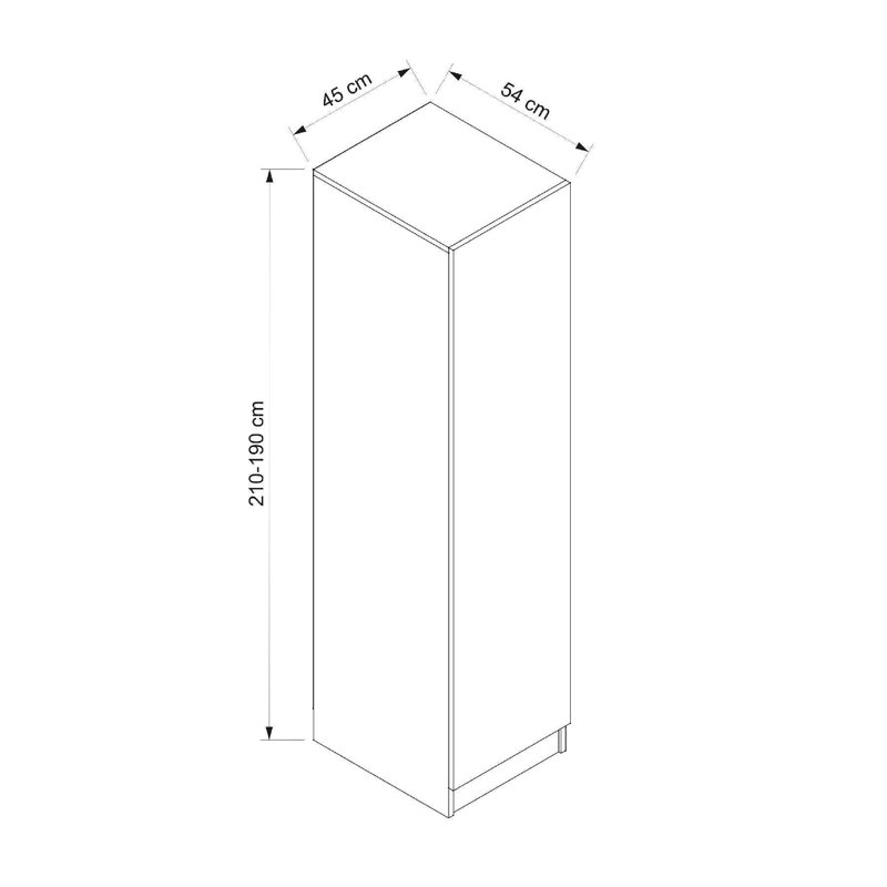Elina Manufactured Wood Wardrobe, 190cm H x 45cm W x 52cm D, White/Black
