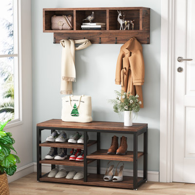 Banc de rangement industriel pour 10 paires de chaussures
