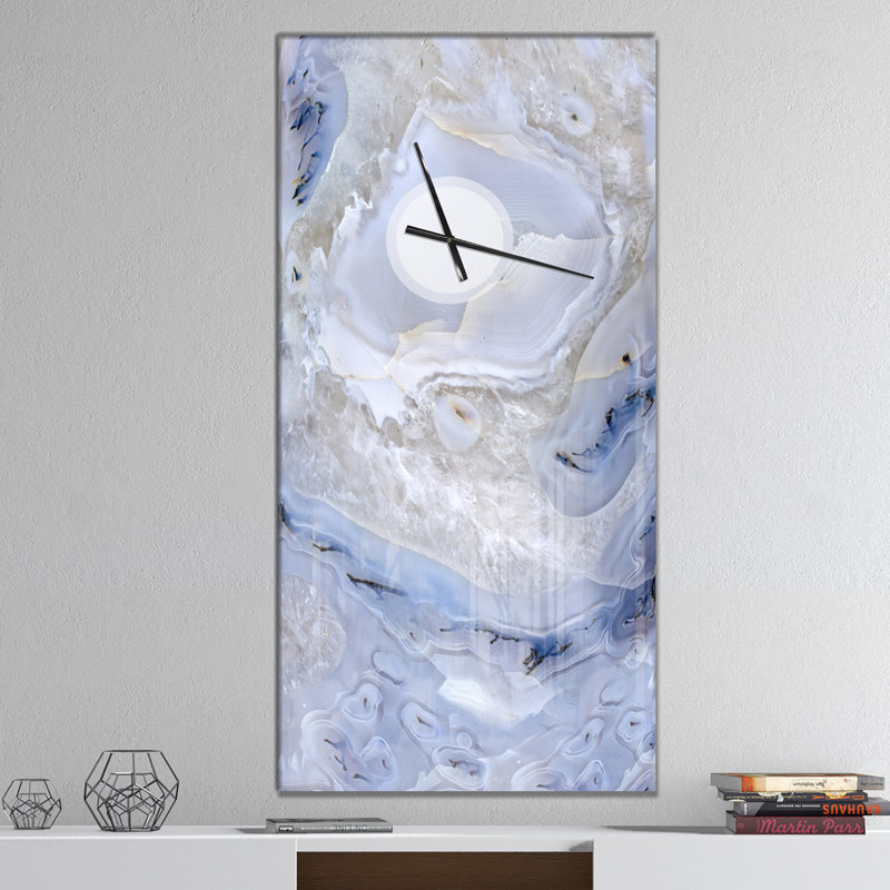 Agate Stone Background - Modern wall clock, 48" H x 24" W x 1" D